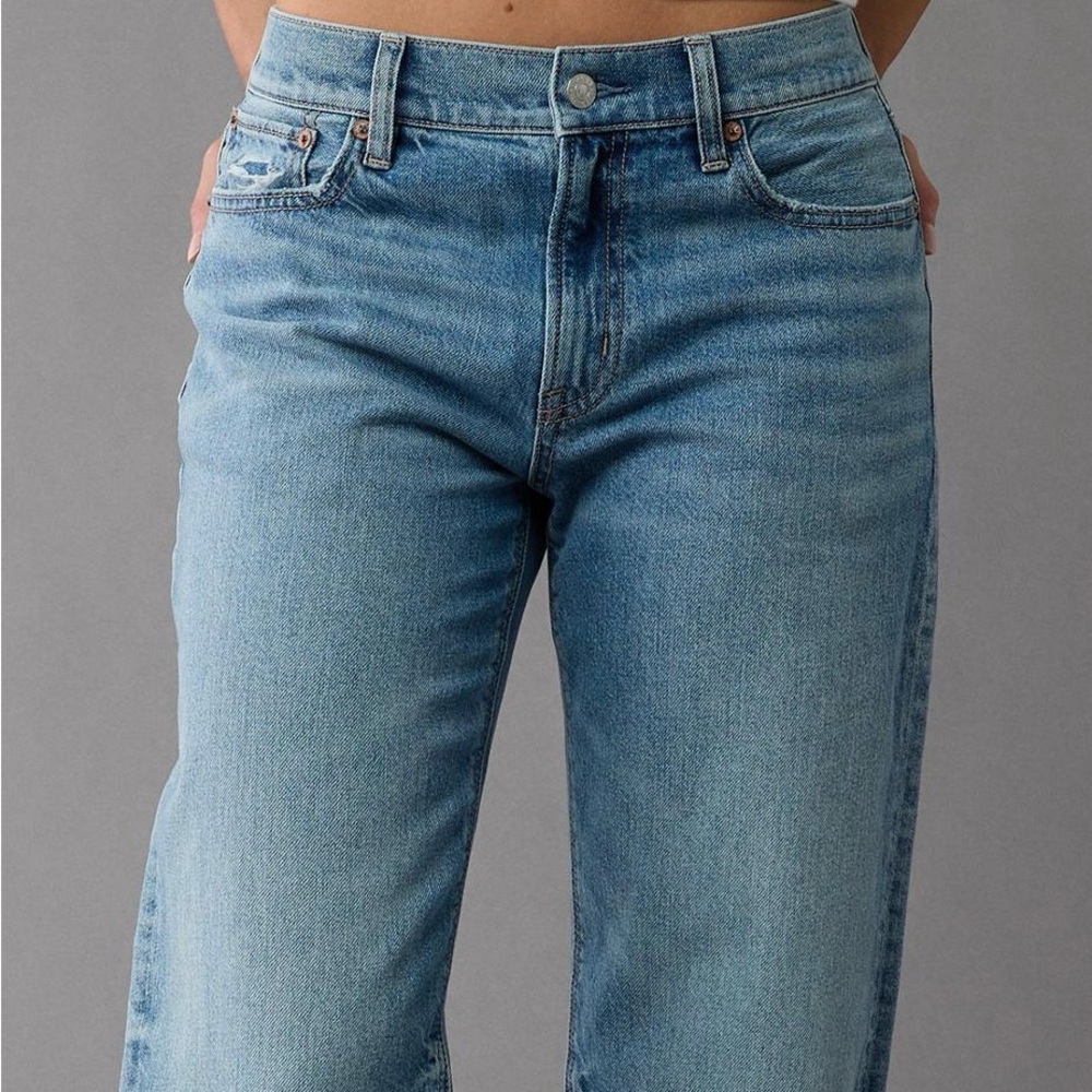 Hollister Blue Straight Leg Jeans with Vintage Fade